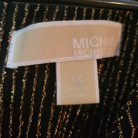 Michael Kors Diamond Lurex Metallic Twist Front Retro Sheath Dress Size XL - Picture 3 of 4